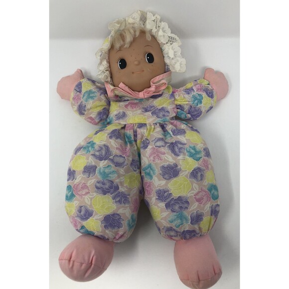 Uneeda Pretty Powder Puff Plush Vintage Doll Fabric Stuffed Soft Toy 14" Softest - Picture 1 of 9